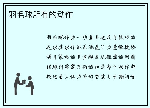 羽毛球所有的动作